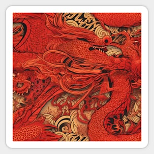 Red Dragon Pattern Sticker